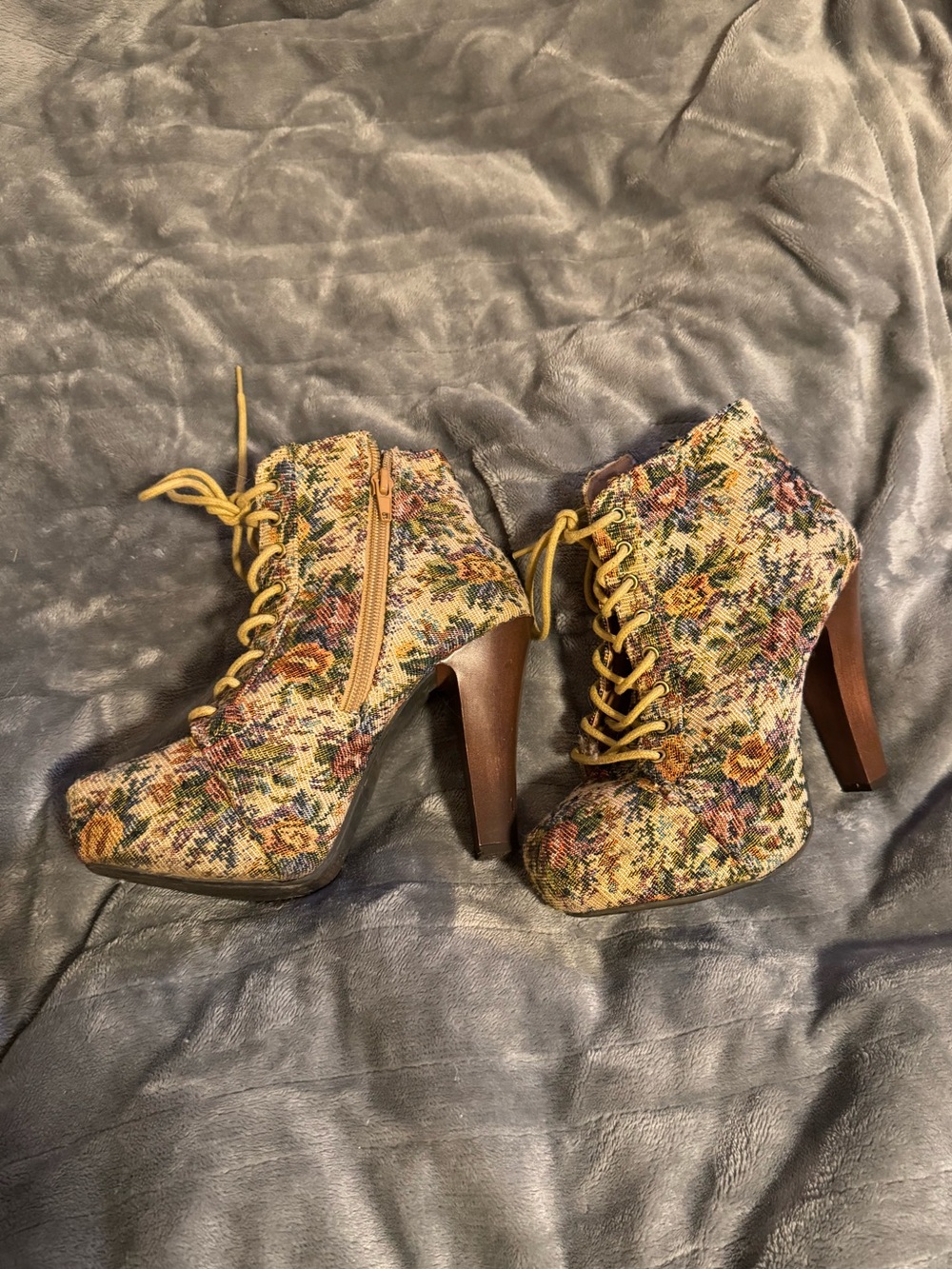 Floral Textured Heels